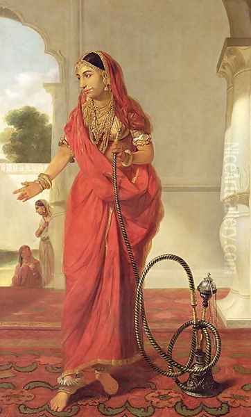 An Indian Dancing Girl with a Hookah - view 1