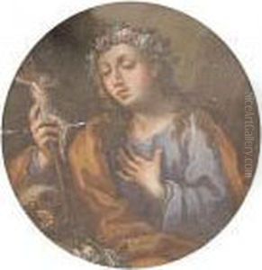 Santa In Adorazione Del Crocifisso by Sebastiano Conca