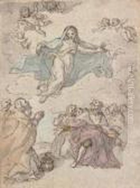Bozzetto Con La Madonna In Gloria - view 1