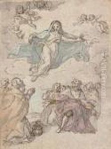 Bozzetto Con La Madonna In Gloria