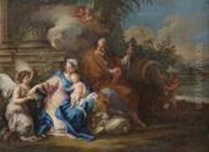 The Rest On The Flight To Egypt by Sebastiano Conca