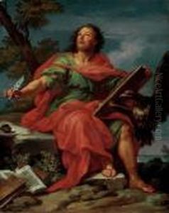 Saint John The Evangelist On Patmos by Sebastiano Conca