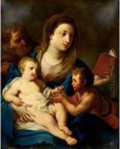 The Holy Family Together With Saint John by Sebastiano Conca