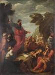 Saint John Preaching To The Multitude by Sebastiano Conca