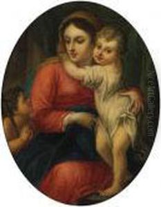 The Madonna And Child With The Infant Saint John The Baptist by Sebastiano Conca