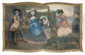 Ladies On The Terrace by Charles Edward Conder