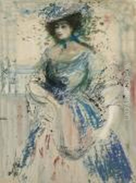 Lady In Blue Dress - view 1