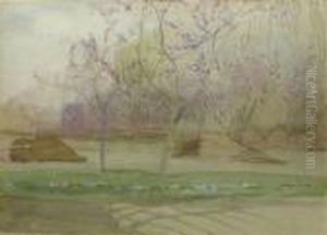 An Orchard In Blossom by Charles Edward Conder