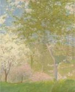 Orchard On The Seine Near Vetheuil by Charles Edward Conder