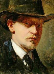 Self Portrait with Hat by Louis Kolitz