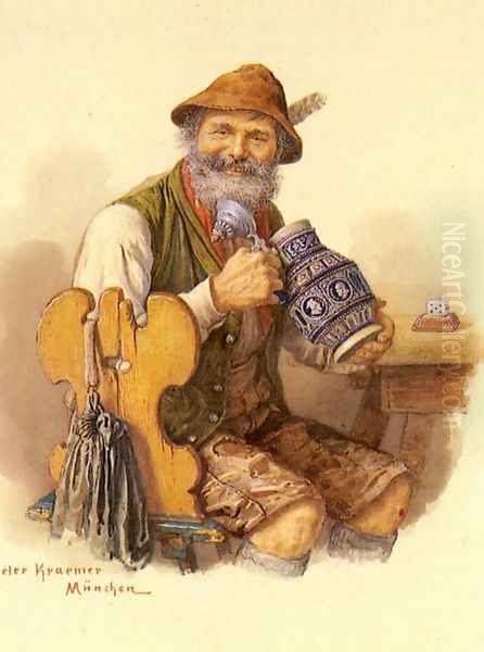 A Pipe Smoker (or A Musician and Drinkers) - view 1