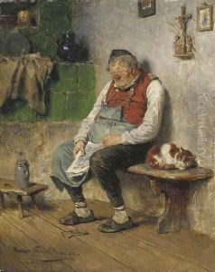 Eingeschlafener Wirt dozing off by Hugo Kauffmann