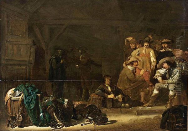 Soldiers in a Barn - view 1