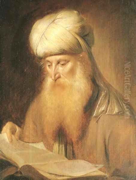 A Rabbi reading - view 1
