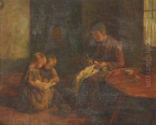 Children reading in an interior - view 1