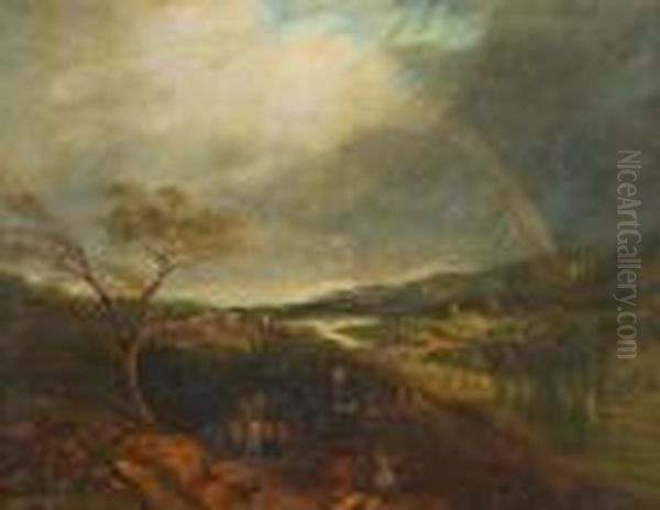 Travellers In Anextensive River Landscape - view 1