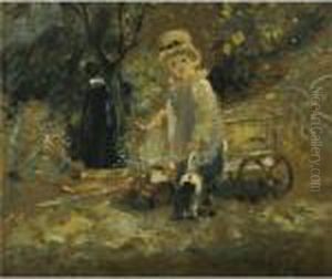 A Boy With A Toy Cart