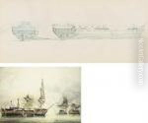 Preparatory Study For 'his Majesty's Ship Victory In The Memorablebattle Of Trafalgar' by John Constable