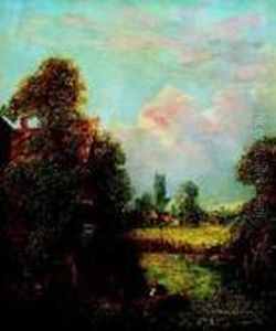 Paysage Anime Au Moulin by John Constable