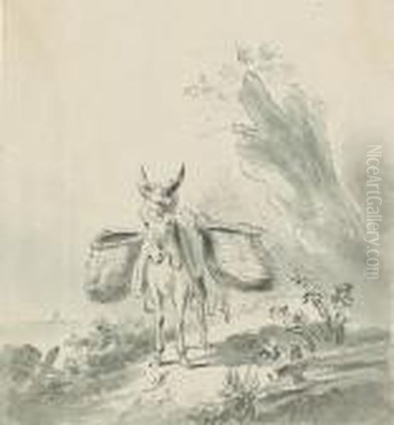 A Country Path With A Donkey - view 1