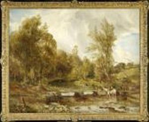 Landscape With A Brook And A Bridge by John Constable