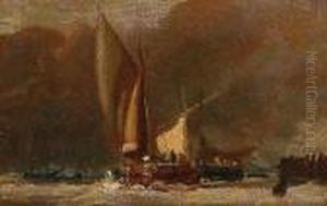 Fishing Boats Off Shore by John Constable