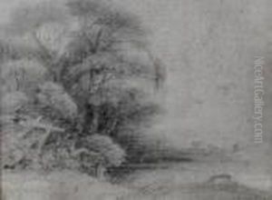 Wooded River Scene by John Constable