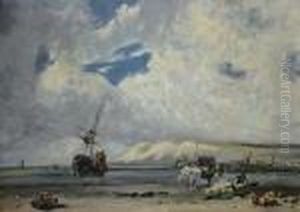 A Ship Being Careened On The Beach by John Constable