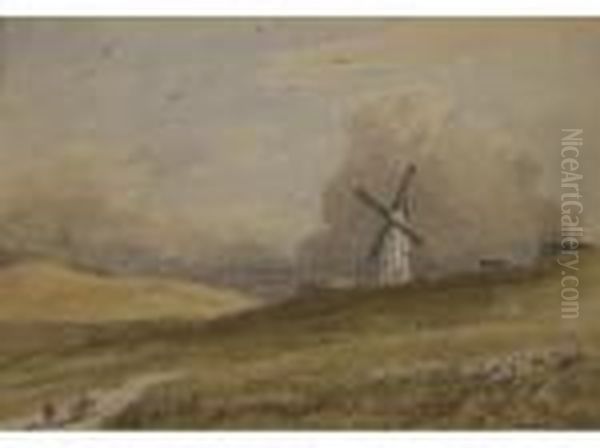 A Windmill, Possibly On The Downs At Brighton - view 1