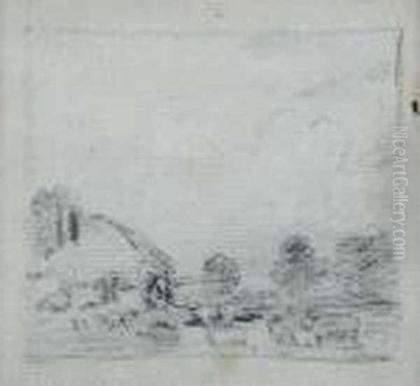 Cottage In A Landscape Pencil 8 X
8cm Provenance: From The Isaacs Collection Sabin Galleries Ltd - view 1