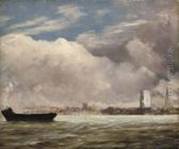 View On The Thames Near Battersea Bridge, With Chelsea Beyond, London - view 1