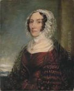 Portrait Of A Lady Half-length, In A Red Dress