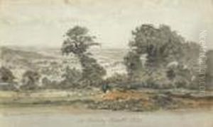 Watercolour at Bushey Heath 1824inscribed Dated 1824 5 X 8