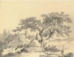 A Cottage In A Wooded Landscape by John Constable