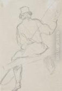 Study Of A Fisherman Seen From Behind