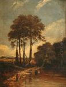 Figures Near A Pond