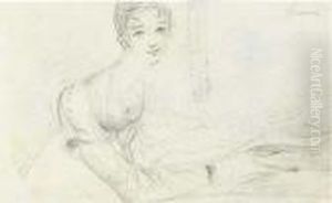 Portrait Study Of Jane Or Ann Gubbins (recto); Wooded Landscape, Epsom (verso) by John Constable