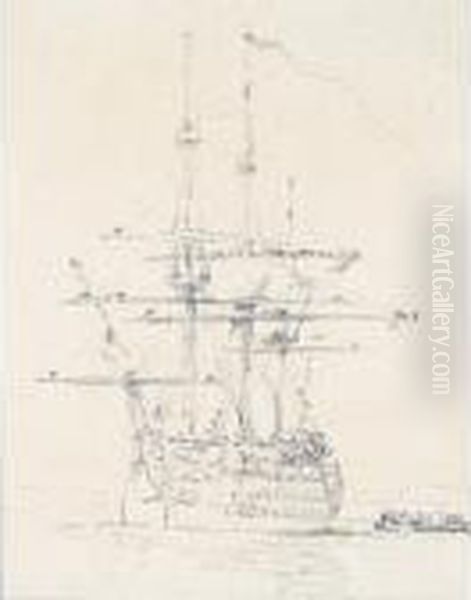 Bow View Of H.m.s.victory In The Medway - view 1