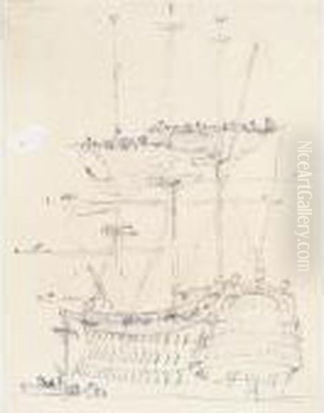 Stern View Of H.m.s.victory In The Medway - view 1