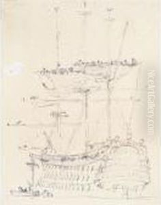 Stern View Of H.m.s.victory In The Medway by John Constable