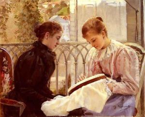 Couseuses by Gustave Krabansky