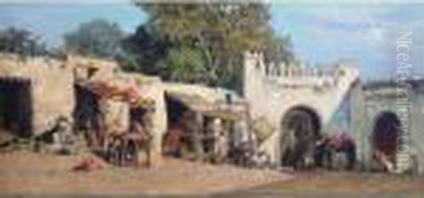 Merchants By A Town Gate - view 1