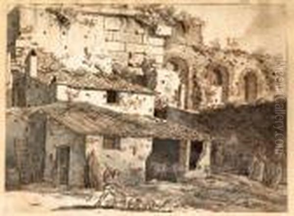 Le Depart Du Berger Dans Les Ruines Du Forum - view 1