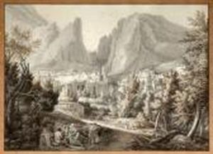 Vue De Moustier Sainte Marie by Jean Antoine Constantin D'Aix