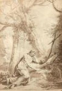 Moines En Priere by Jean Antoine Constantin D'Aix