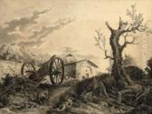 Paysage A La Charrette, Le Repos Du Berger