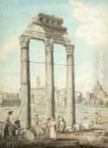 Ruines Du Temple De Jupiter A Rome by Jean Antoine Constantin D'Aix