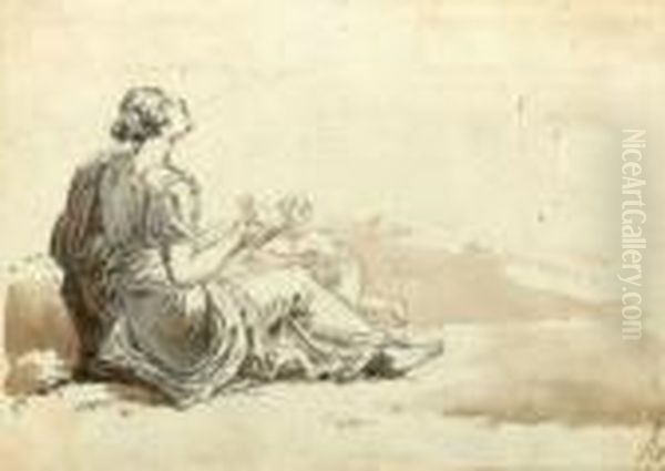 Femme Assise Au Sol - view 1