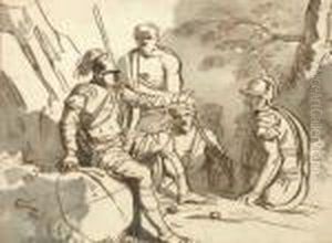 Trois Soldats En Discussion