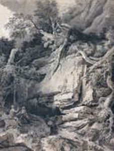 Deux Ermites Dans Un Paysage